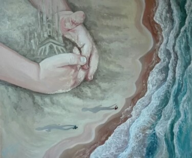 Just a beach Peinture intitulée "Just a beach" par Helena Zyryanova, Œuvre d'art originale, Huile