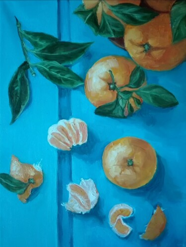 Pittura intitolato "Mandarine" da Helena Zyryanova, Opera d'arte originale, Olio