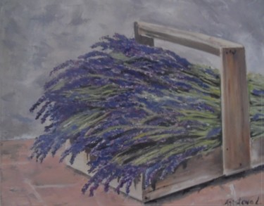 Peinture intitulée "lavender bouquet" par Liubov Aristova, Œuvre d'art originale, Huile