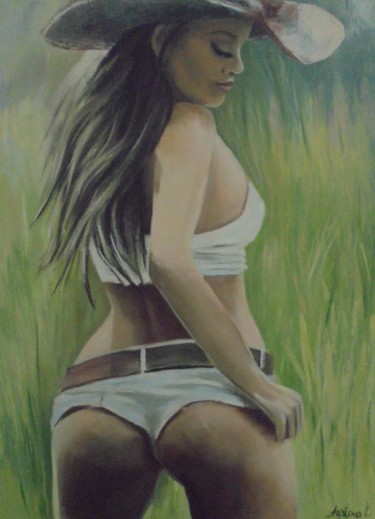 绘画 标题为“Cowgirl” 由Liubov Aristova, 原创艺术品, 油