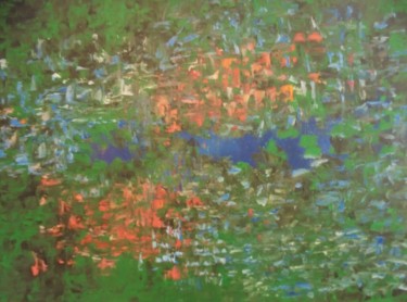 Peinture intitulée "color forest abstra…" par Liubov Aristova, Œuvre d'art originale, Huile