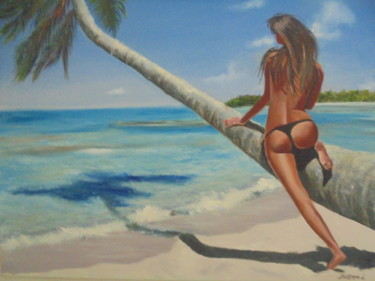 Painting titled "Nice view" by Liubov Aristova, Original Artwork, Oil