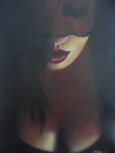 Schilderij getiteld "Misterious Lady" door Liubov Aristova, Origineel Kunstwerk, Olie