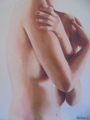 Painting titled "Shyness" by Liubov Aristova, Original Artwork, Oil