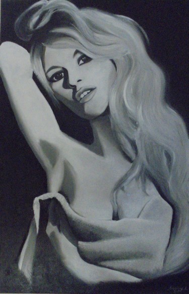 Peinture intitulée "Brigitte Bardot 2" par Liubov Aristova, Œuvre d'art originale, Huile