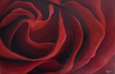 Schilderij getiteld "The Rose" door Liubov Aristova, Origineel Kunstwerk, Olie