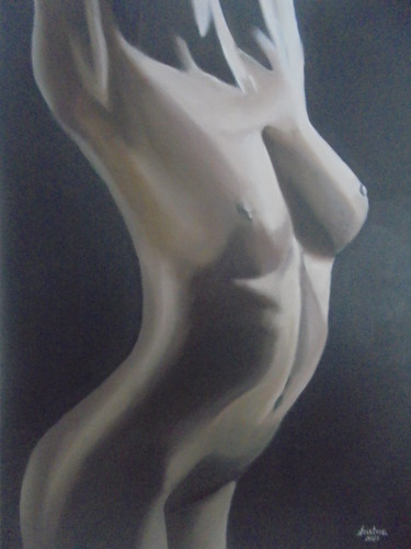 Painting titled "Torso woman 4" by Liubov Aristova, Original Artwork, Oil