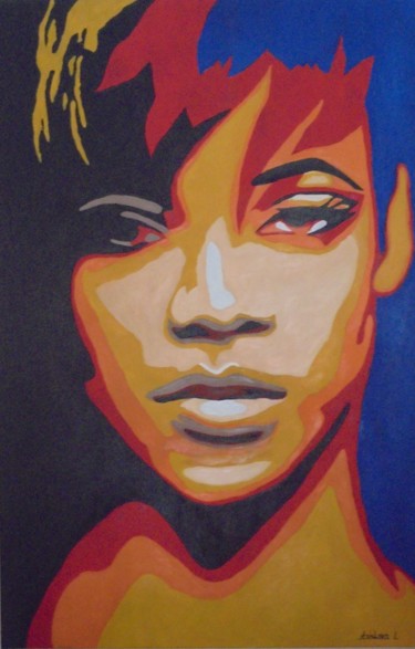 Painting titled "Rihanna" by Liubov Aristova, Original Artwork, Oil