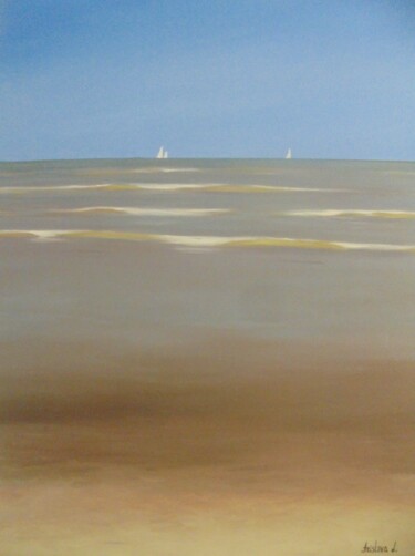 Painting titled "Noordzee 2" by Liubov Aristova, Original Artwork, Oil