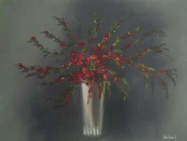 Schilderij getiteld "VASE WITH FLOWERS" door Liubov Aristova, Origineel Kunstwerk, Olie