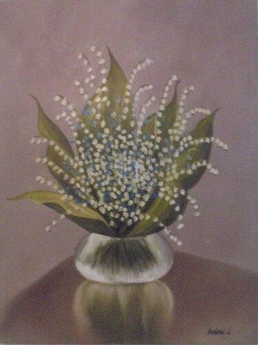 Painting titled "LILY OF THE VALLEY" by Liubov Aristova, Original Artwork, Oil