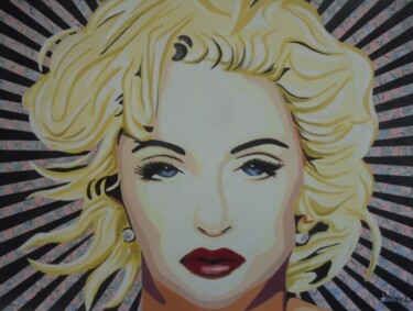 Ζωγραφική με τίτλο "MADONNA POPART" από Liubov Aristova, Αυθεντικά έργα τέχνης, Λάδι