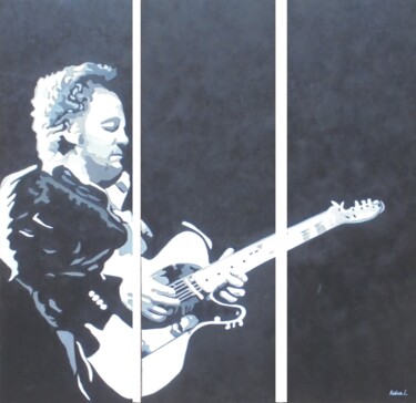 Painting titled "Bruce Springsteen (…" by Liubov Aristova, Original Artwork, Oil