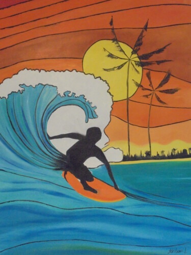 Картина под названием "SURFING POPART" - Liubov Aristova, Подлинное произведение искусства, Масло