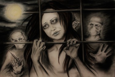 Картина под названием "Луна" - Людмила Гурьянова (Жукова), Подлинное произведение искусства, Пастель