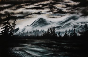 Картина под названием "Черный рассвет" - Людмила Гурьянова (Жукова), Подлинное произведение искусства, Пастель