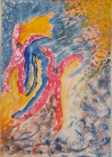 Painting titled "абстракция" by Shahin Shirinov, Original Artwork, Watercolor