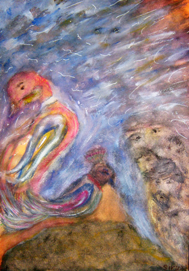 Картина под названием "без названия" - Shahin Shirinov, Подлинное произведение искусства, Акварель