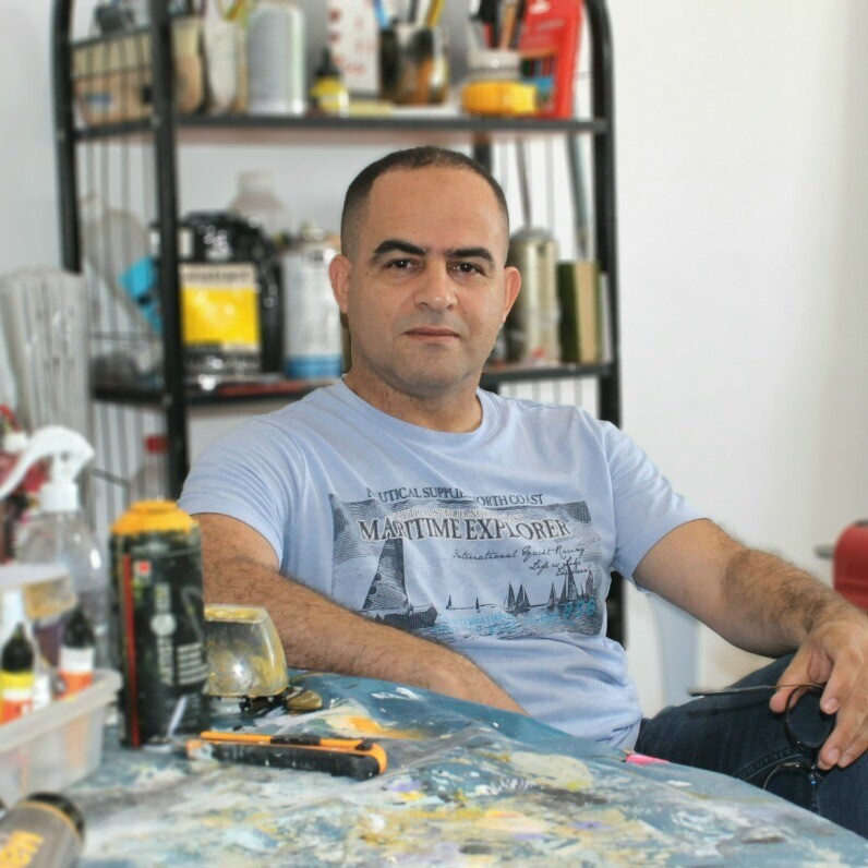 Abdelhadi Mourid - The artist at work