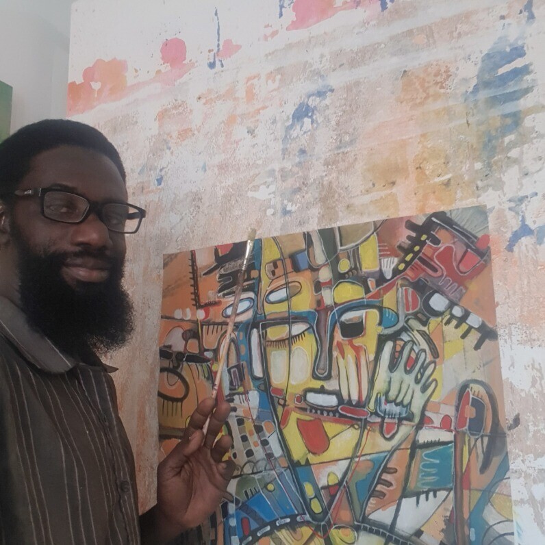Abdoulie Conteh - The artist at work