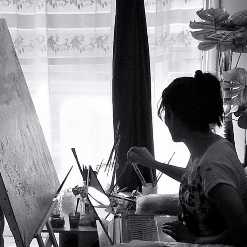 Fatiha Abellache - The artist at work