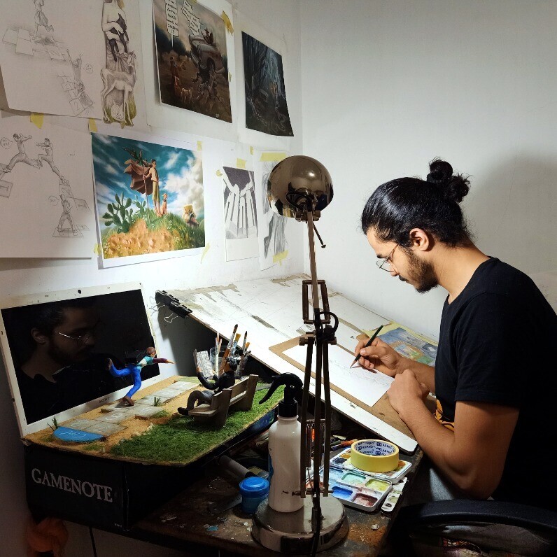 Ahmed Mejbri - L'artiste au travail
