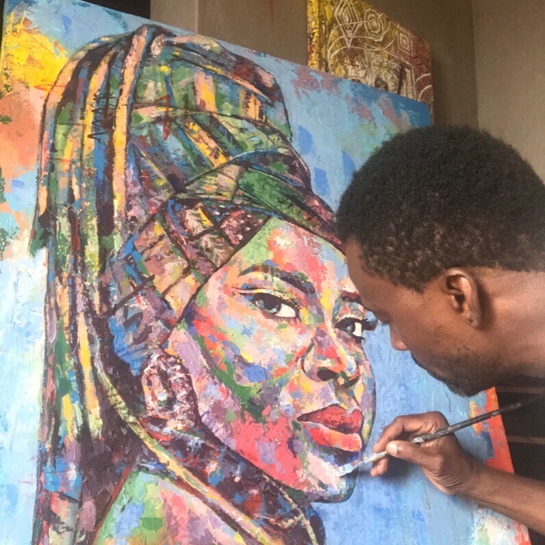 Akpet Nyambi - The artist at work