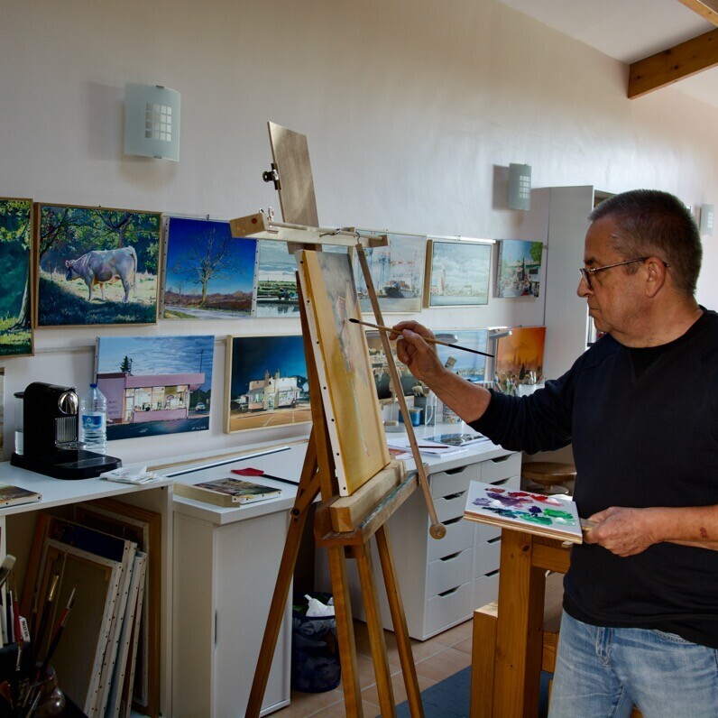 Alain Retiere - De kunstenaar aan het werk
