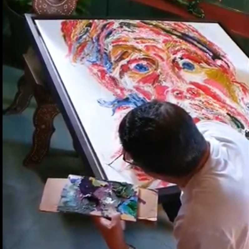 Rachid Alami Idrissi - The artist at work