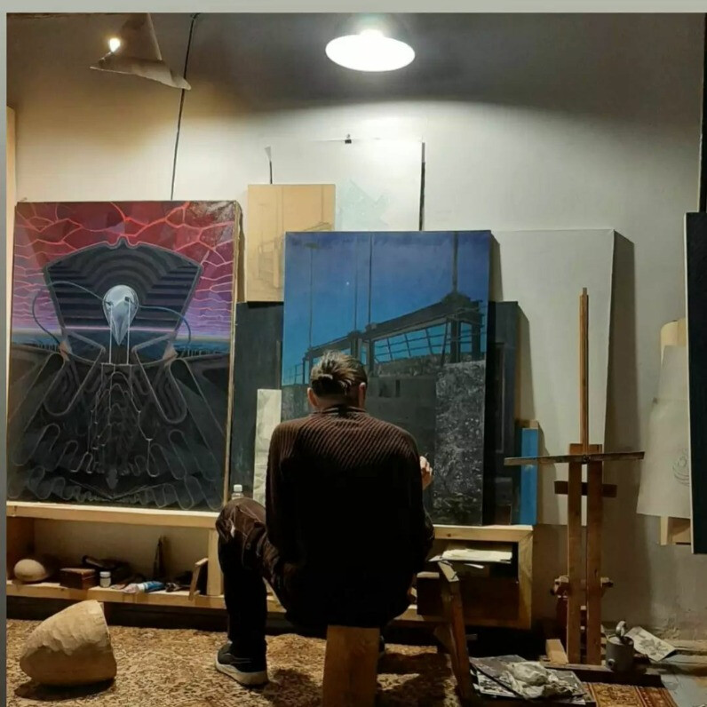 Alexander Sovtsa - El artista trabajando