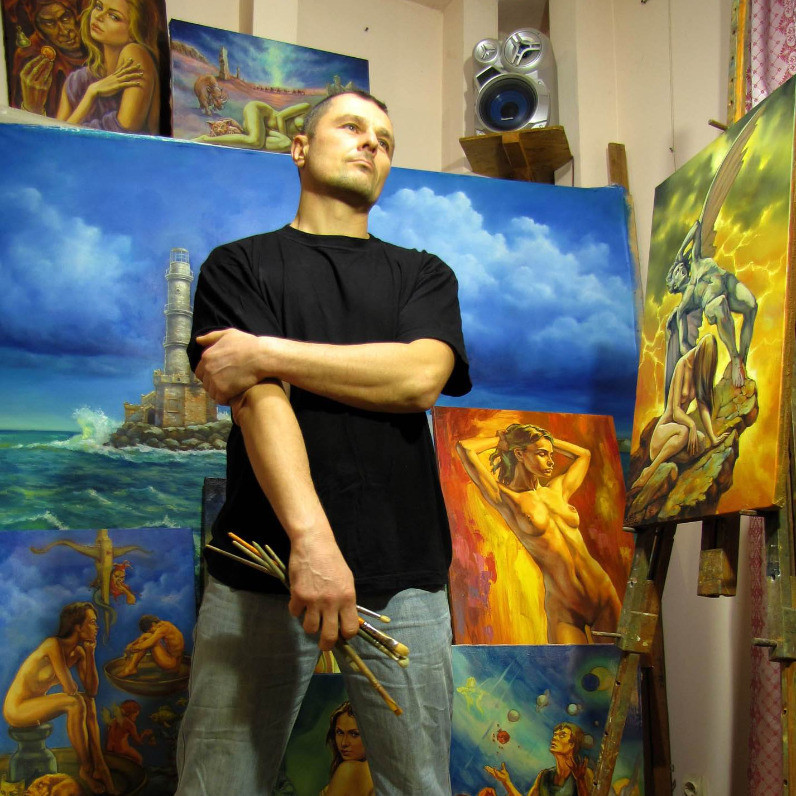 Kostiantyn Shyptia - The artist at work