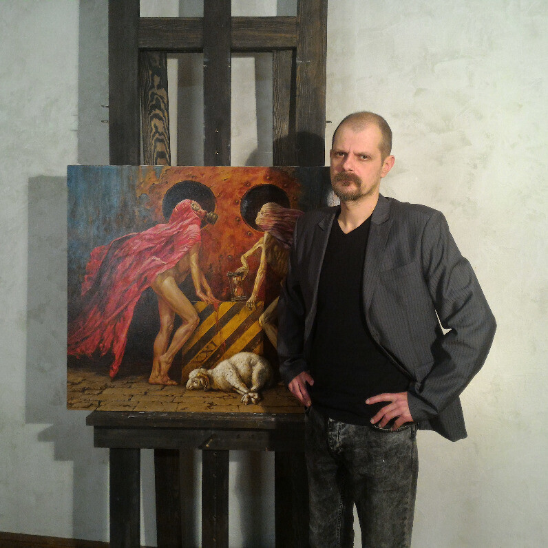 Andrii Zhukov - The artist at work