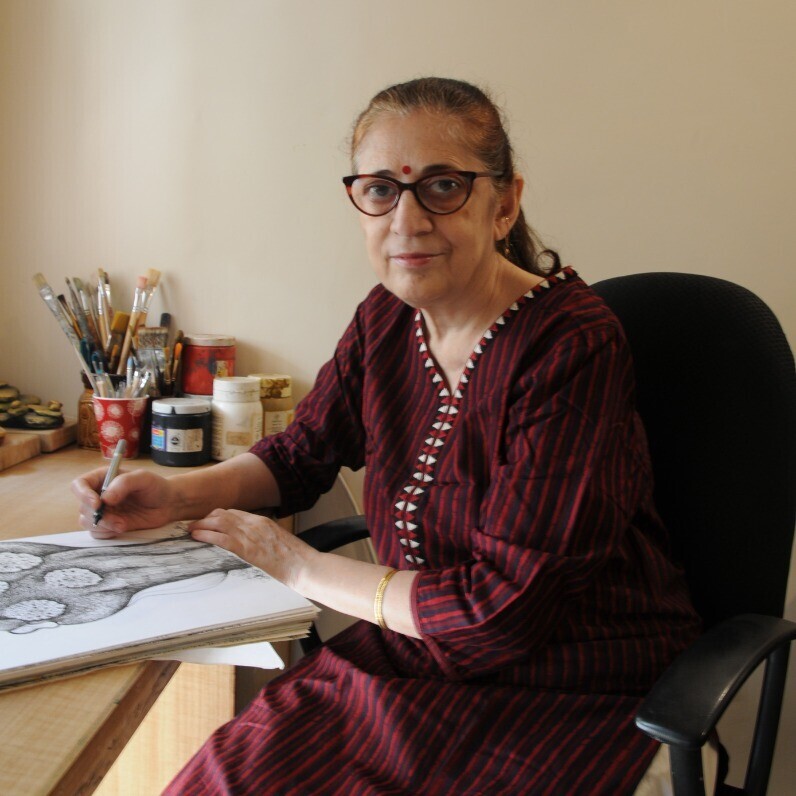 Anjali Khosa Kaul - The artist at work