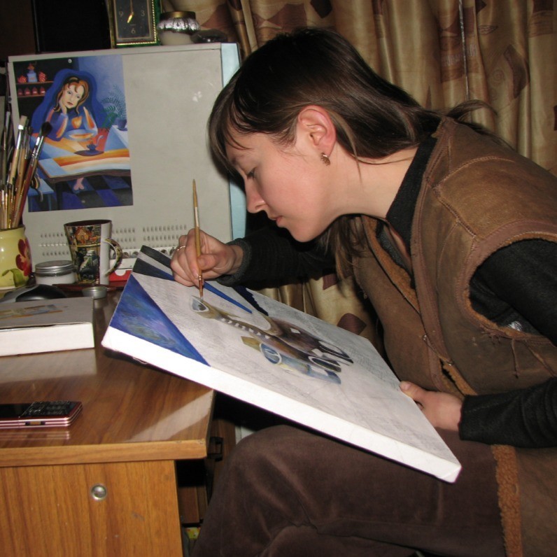 Anna Berezina - The artist at work