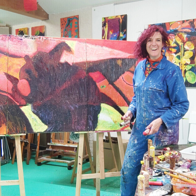 Anne Maury - El artista trabajando