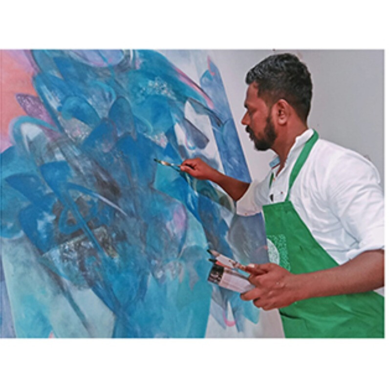Anuradha Punchihewa - The artist at work