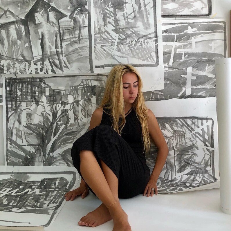 Anzhelika Palyvoda - The artist at work