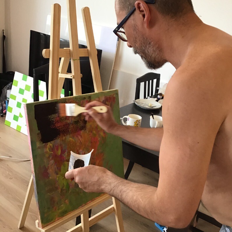 Apollonas Soben - The artist at work