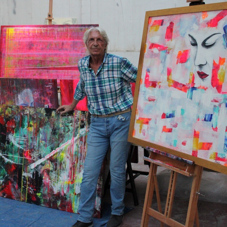 Jorge Cúneo Topich (Arte y Manchas) - The artist at work