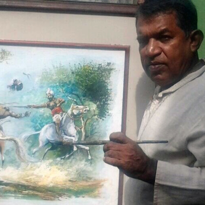 Aryawansa Kumarasinghe - The artist at work