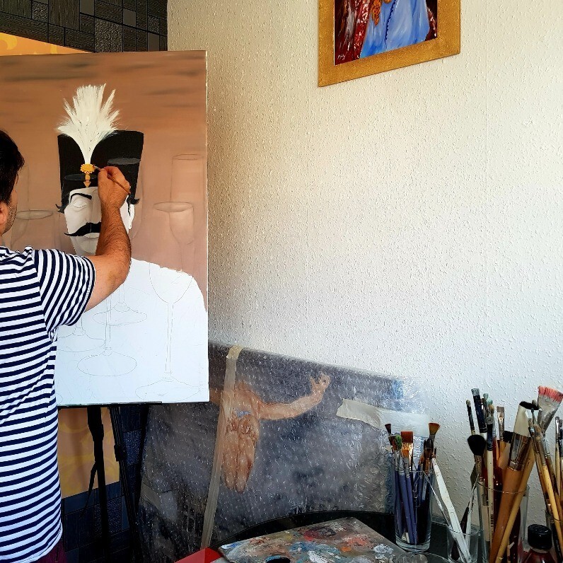 Aziz Anzabi - The artist at work