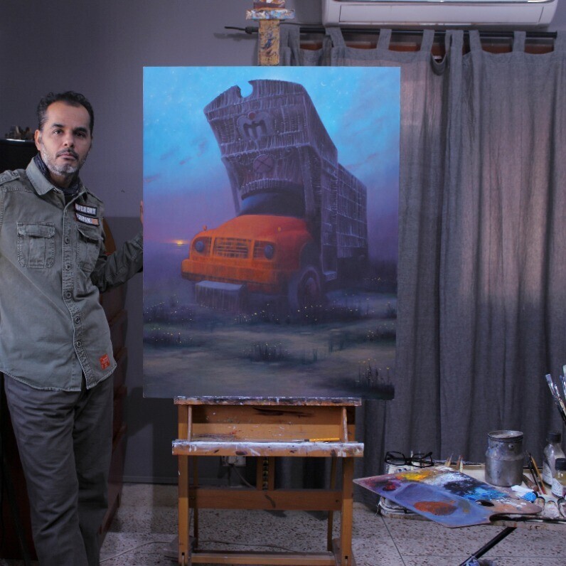 Babar Moghal - The artist at work