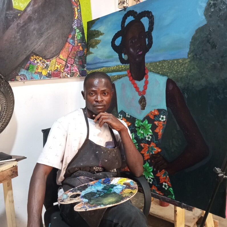 Babatunde Bakare - El artista trabajando