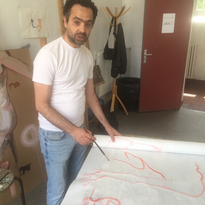 Khaled Belhassine - L'artiste au travail