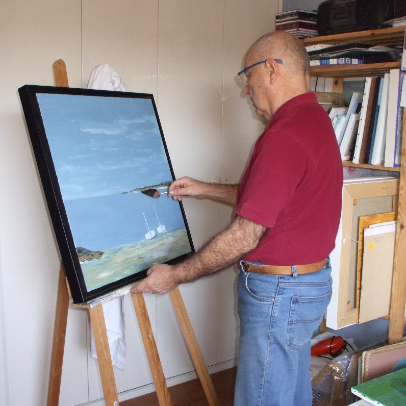 Bernard Cahue - L'artista al lavoro