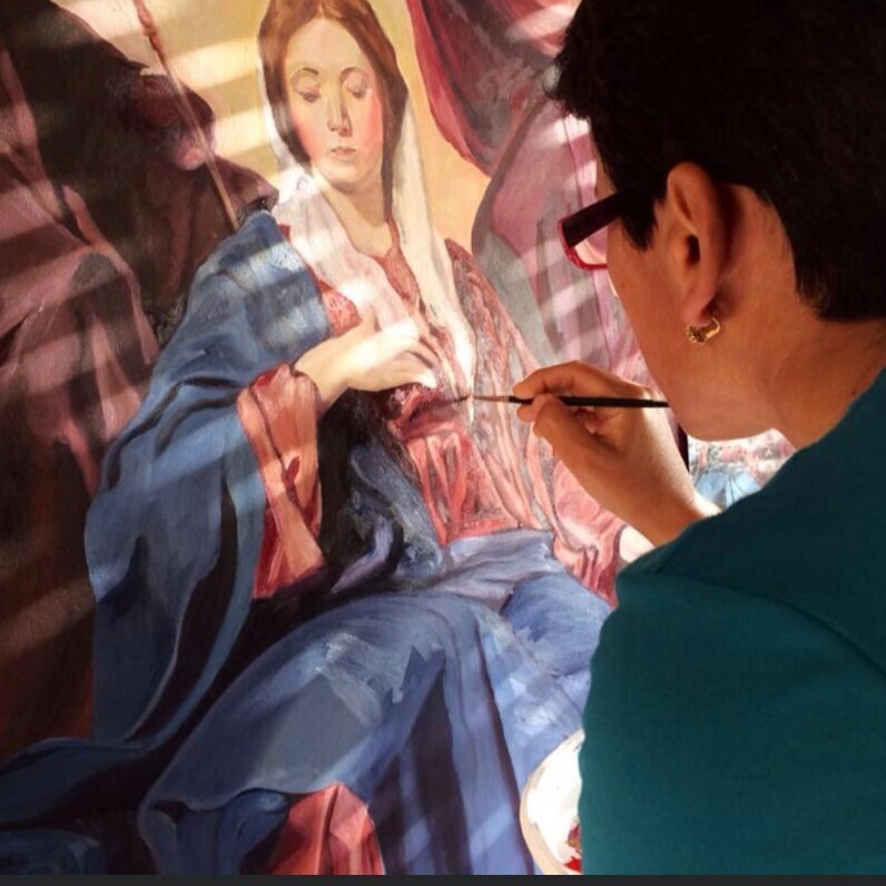 Dolores Fernández - El artista trabajando