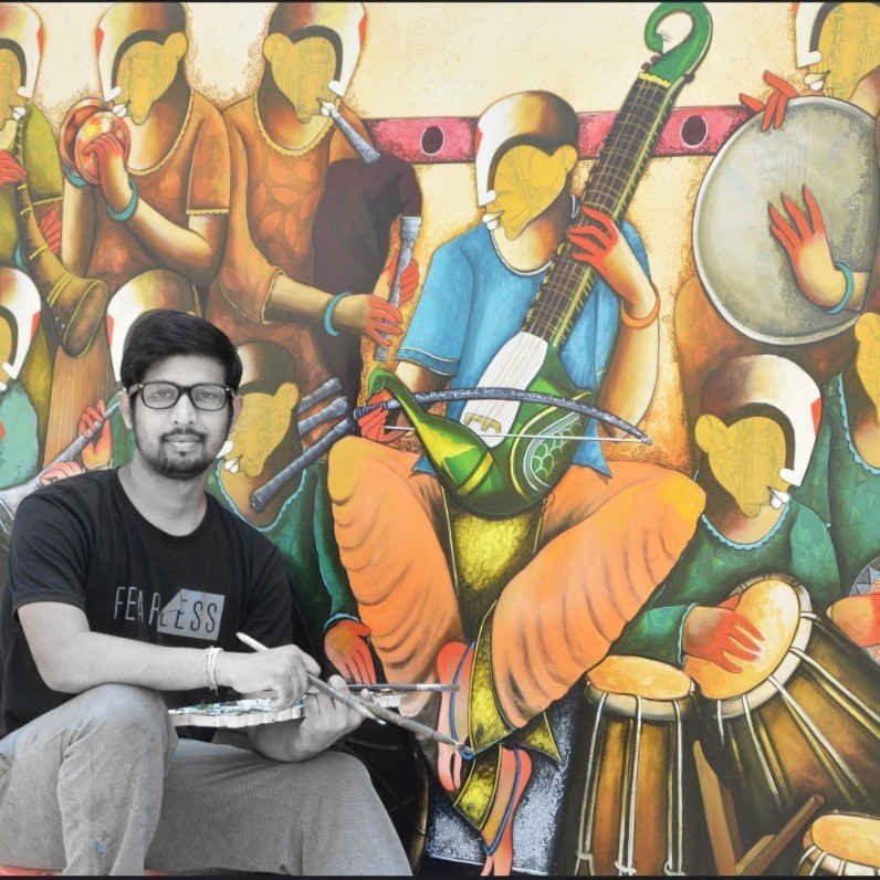 Anupam  Pal - The artist at work