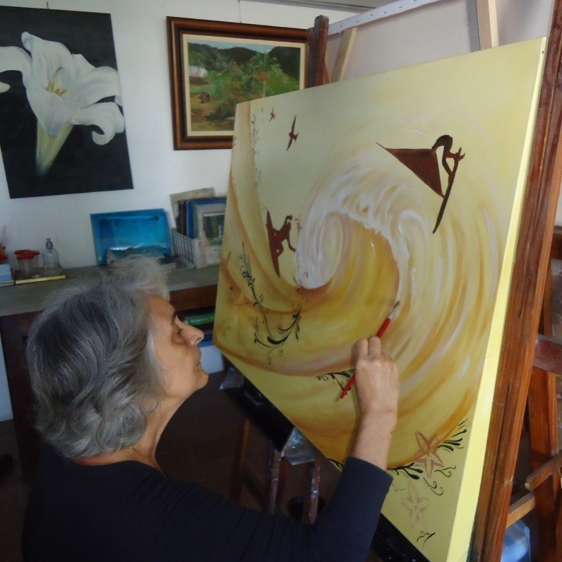 Beatriz Mignone Rosa (Bia) - The artist at work