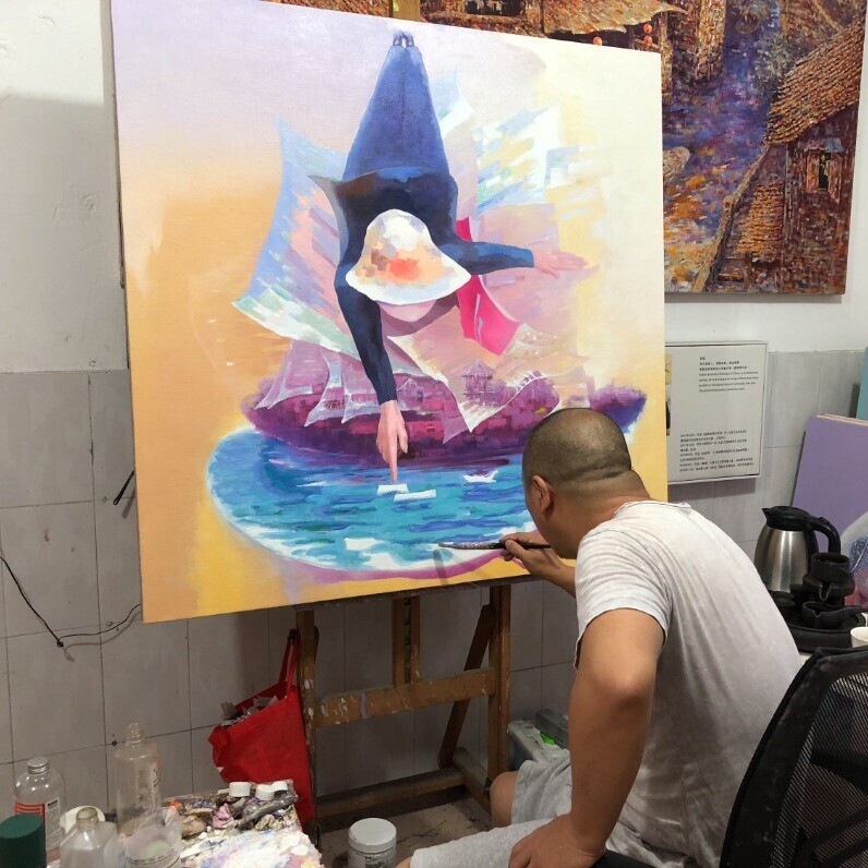 Bin Xu - The artist at work