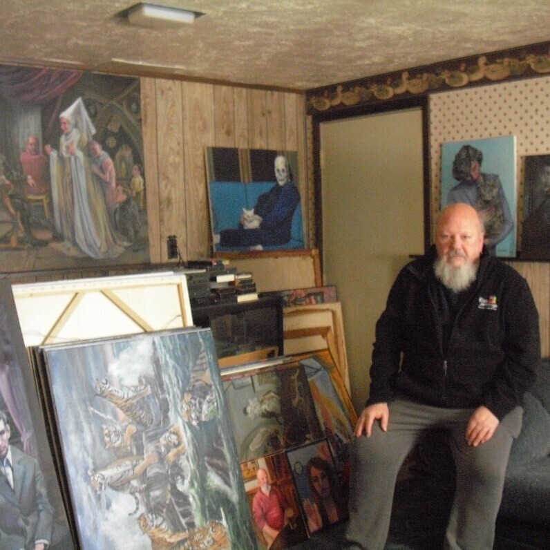 Douglas Manry - The artist at work